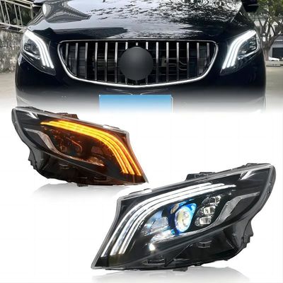 Headlight Assembly For Mercedes Benz VITO V Class 2016-2020 Retrofit Maybach DRL LED Light Yellow Flow Turn V260