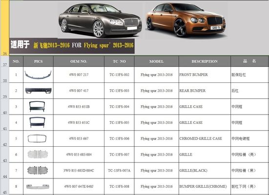 Bentley Continental Flying Spur 2014-2019 Front Bumper Bracket 4W0807183 4W0807184